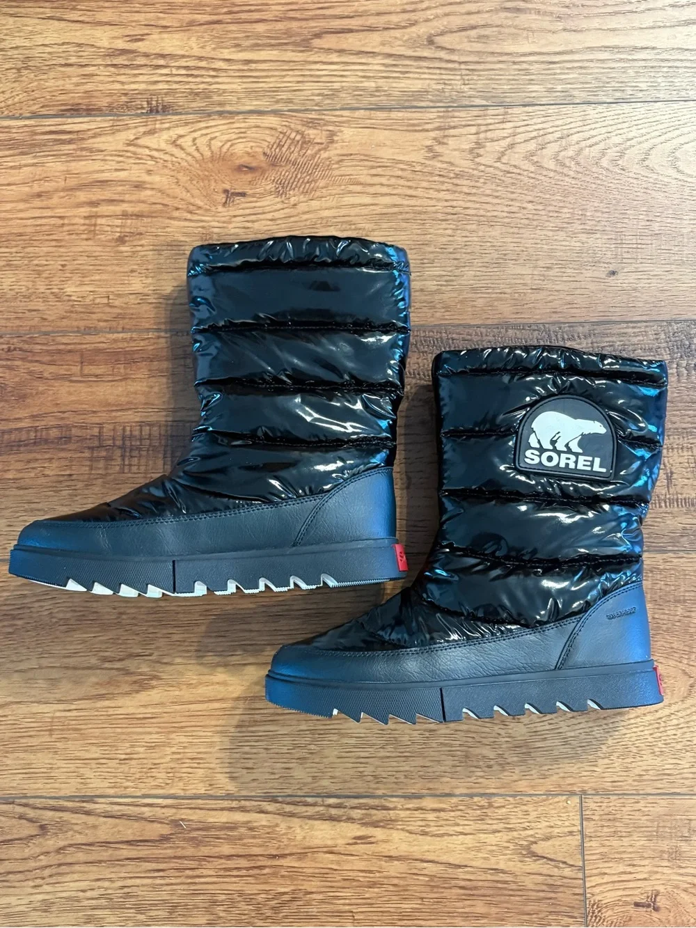 Sorel Joan of Arctic Next Lite Mid Puffy Black Waterproof Boots 8.5